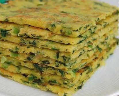 韭菜玉米面饼